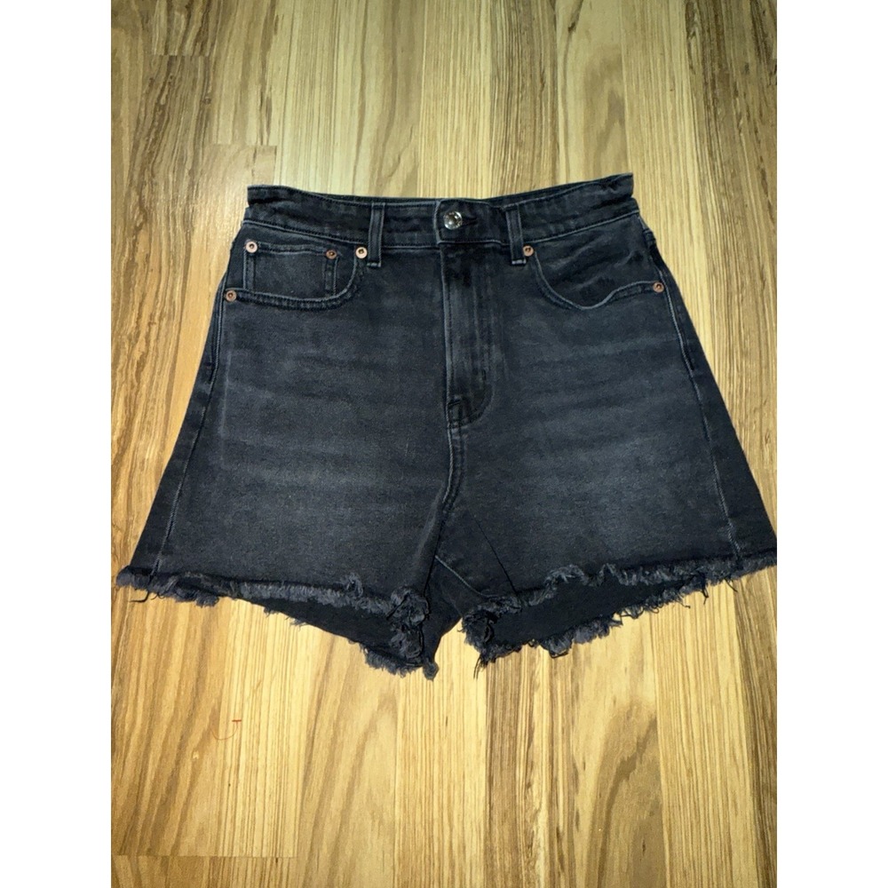 American eagle highest rise 90s boyfriend shorts denim dark wash black size 2